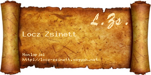 Locz Zsinett névjegykártya